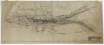 837889 Kaart van het N.S.-station Utrecht C.S, met het te wijzigen en uit te breiden noordelijke emplacement met ...